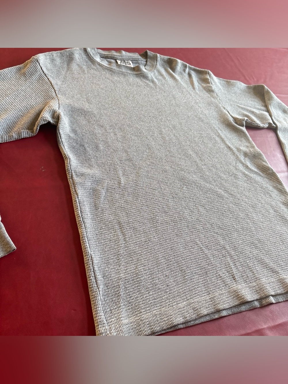 Men's Crewneck Thermal Knit Sweater in Light Gray